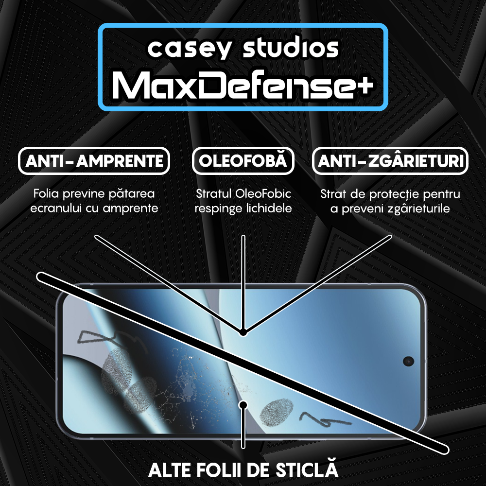 Folie Sticla MaxDefense+ - Google Pixel 10 Pro XL - Negru