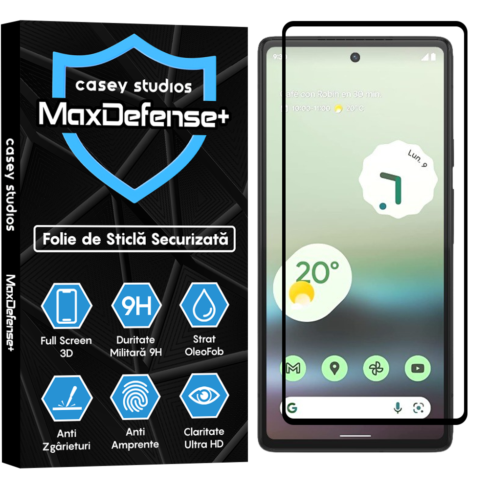 Folie Sticla MaxDefense+ - Google Pixel 6a - Negru