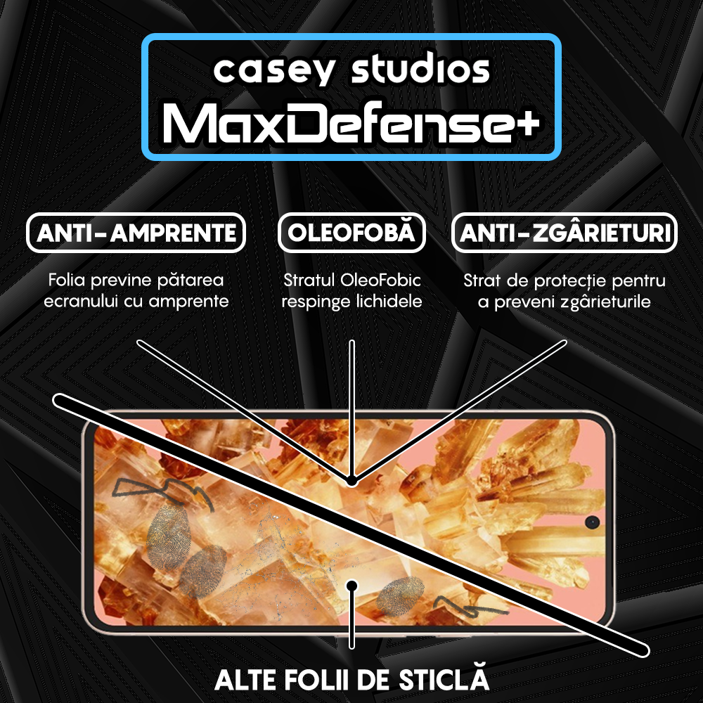 Folie Sticla MaxDefense+ - Google Pixel 8 - Negru