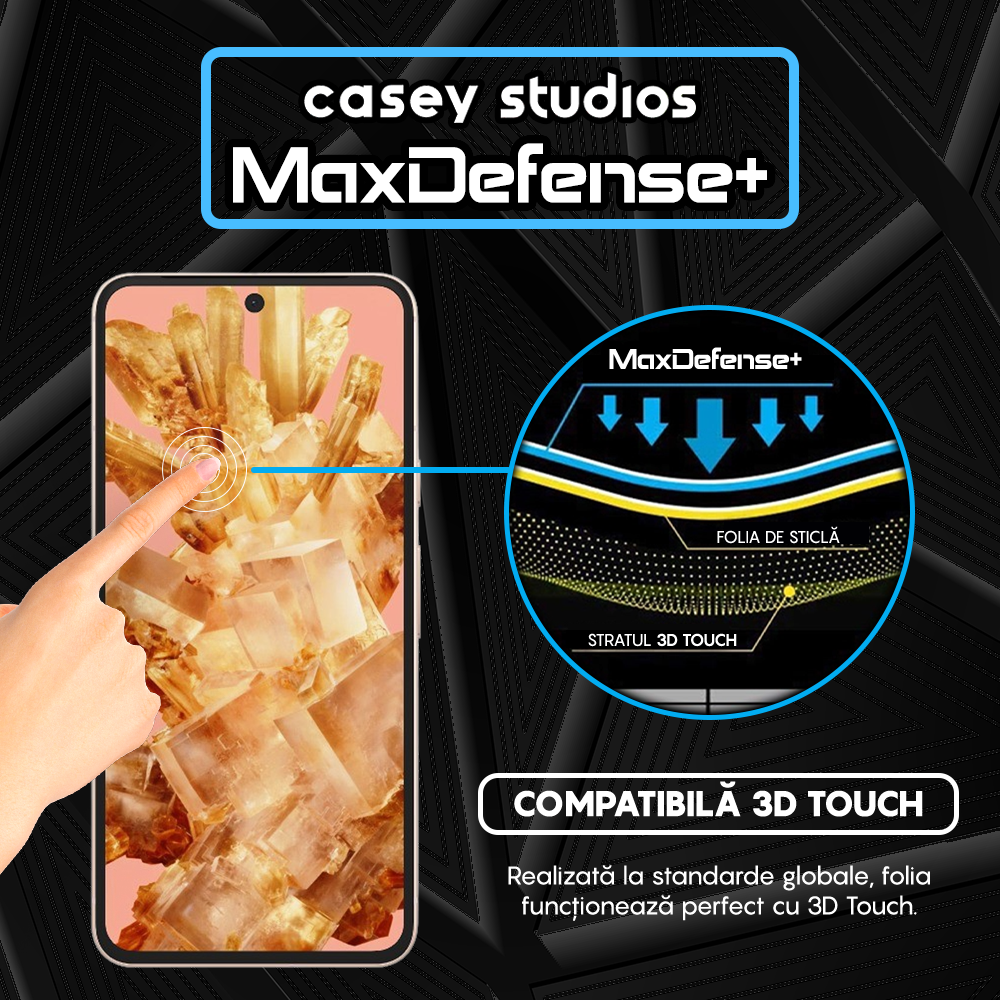 Folie Sticla MaxDefense+ - Google Pixel 8 - Negru