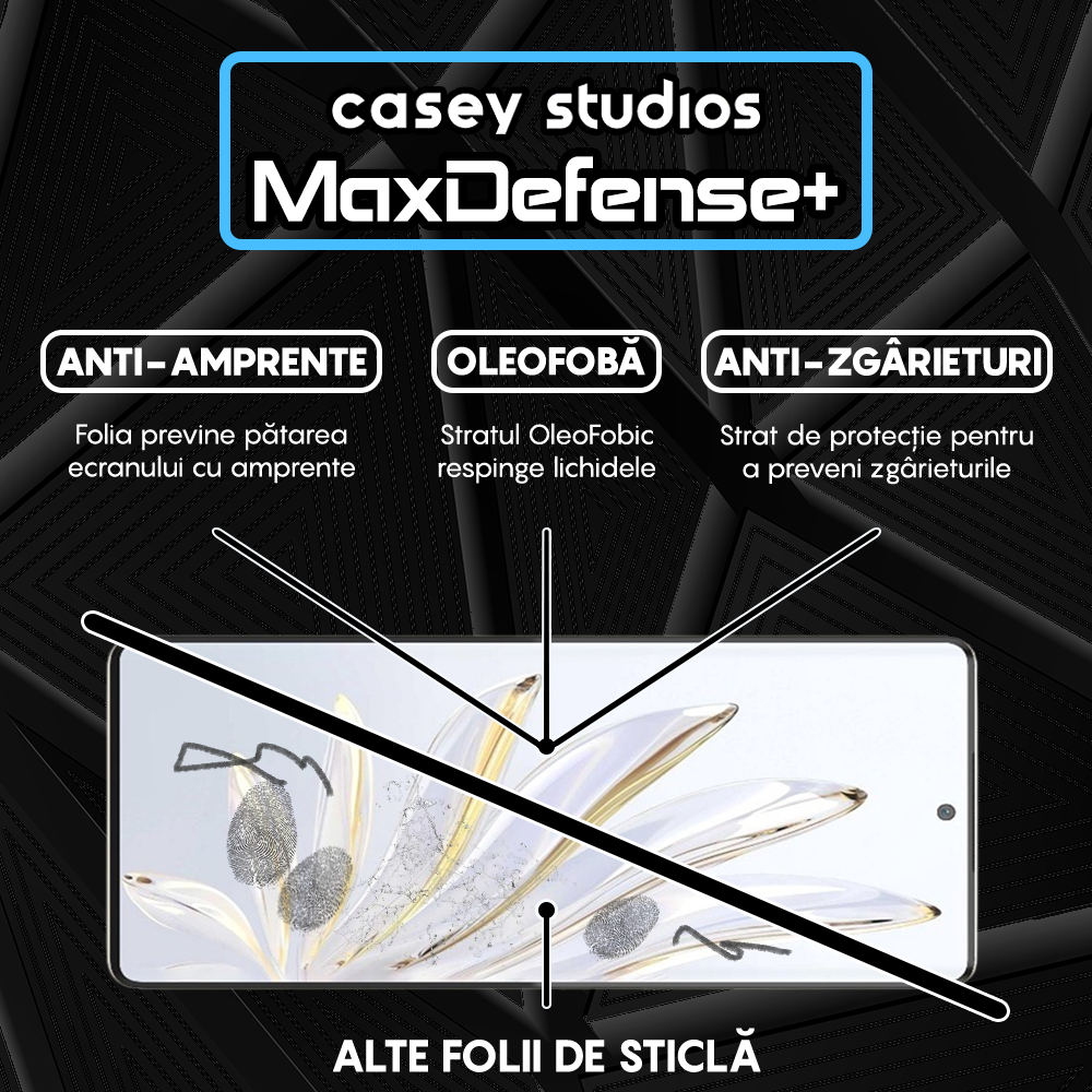 Folie Sticla MaxDefense+ - Honor 70 - Negru