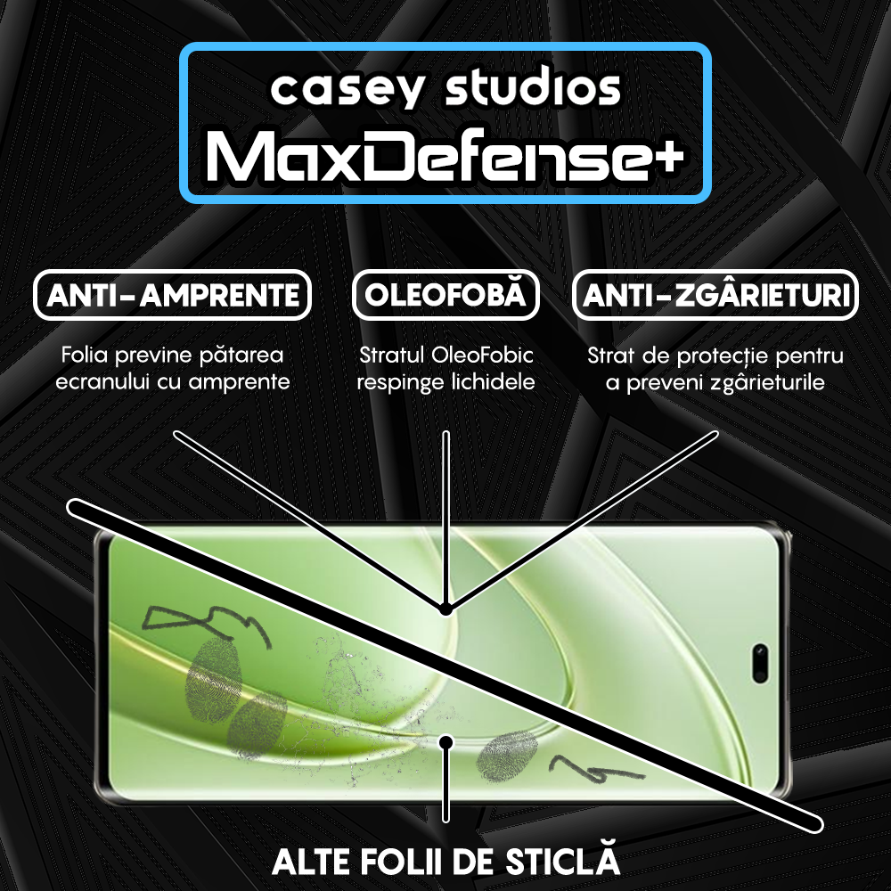 Folie Sticla MaxDefense+ - Huawei Enjoy 70X - Negru