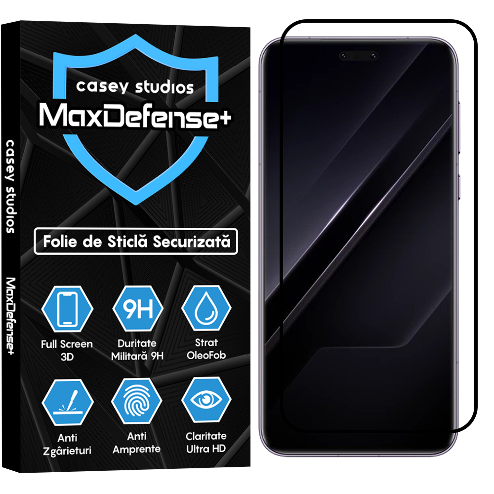 Folie Sticla MaxDefense+ - Honor Magic7 RSR Porsche Design - Negru