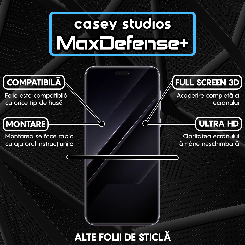 Folie Sticla MaxDefense+ - Honor Magic7 RSR Porsche Design - Negru