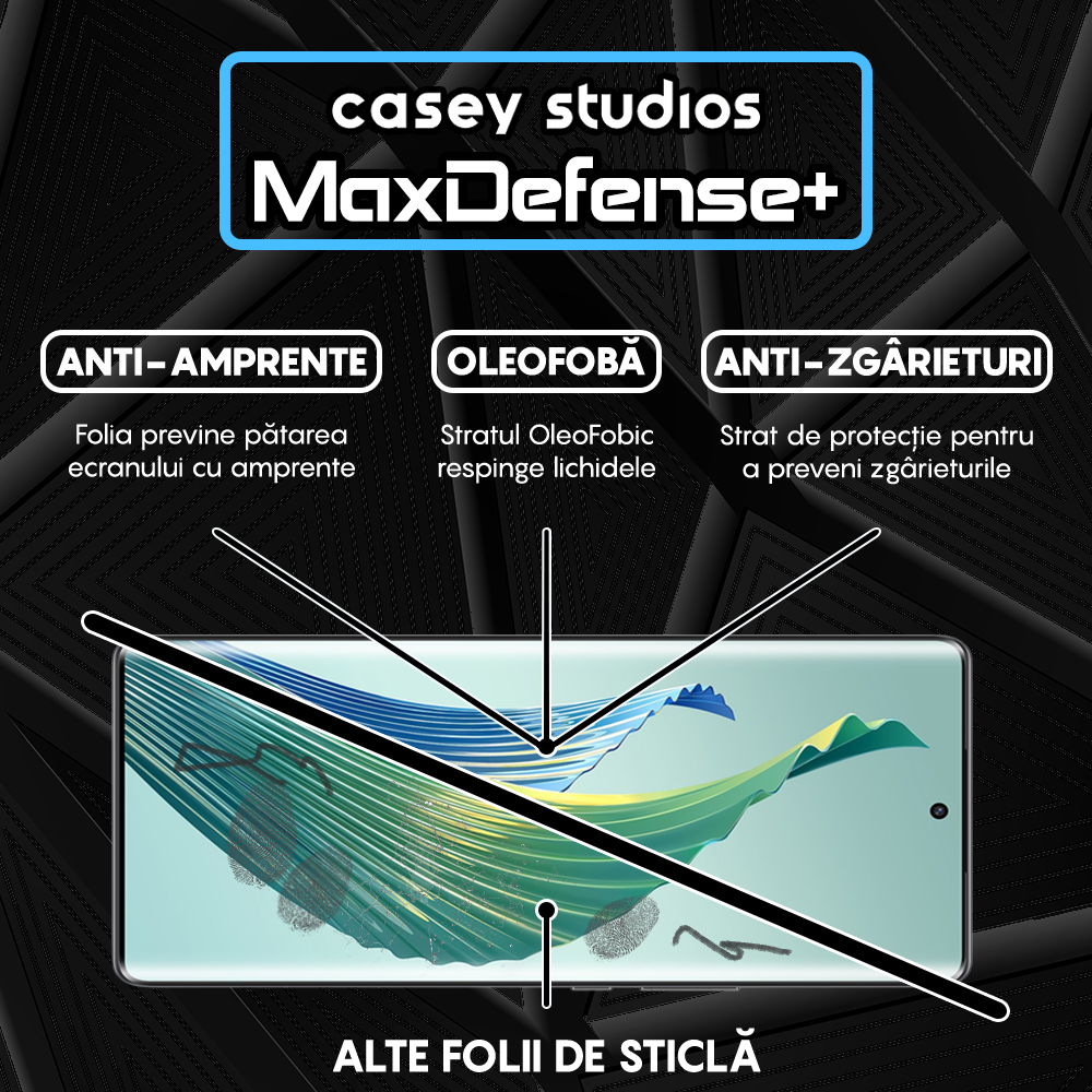 Folie Sticla MaxDefense+ - Honor Magic5 Lite - Negru