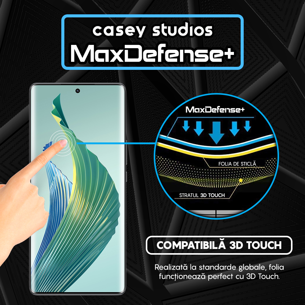 Folie Sticla MaxDefense+ - Honor Magic5 Lite - Negru