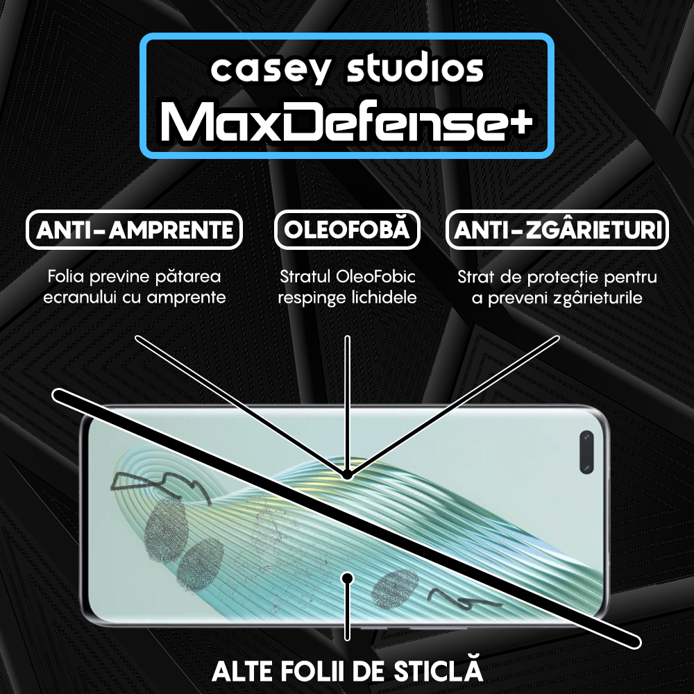 Folie Sticla MaxDefense+ - Honor Magic5 Pro - Negru