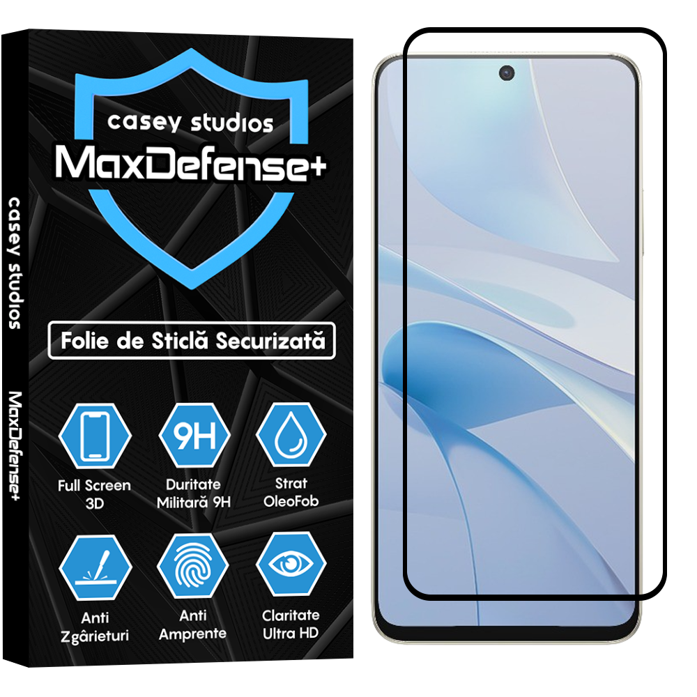 Folie Sticla MaxDefense+ - Huawei nova 13i - Negru