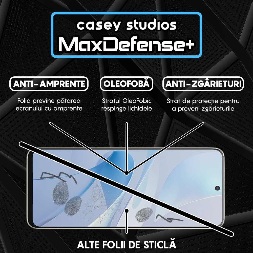 Folie Sticla MaxDefense+ - Huawei nova 13i - Negru