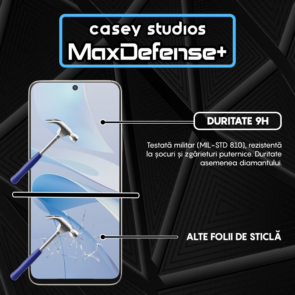 Folie Sticla MaxDefense+ - Huawei nova 13i - Negru