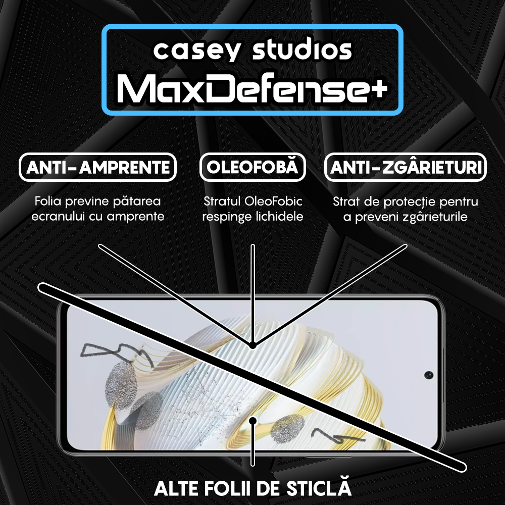 Folie Sticla MaxDefense+ - Huawei nova 12 SE - Negru