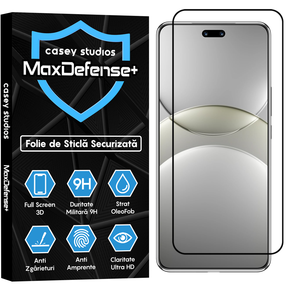 Folie Sticla MaxDefense+ - Huawei nova 12 Ultra - Negru