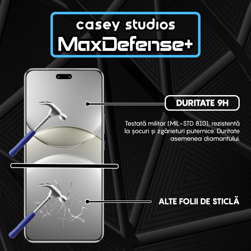 Folie Sticla MaxDefense+ - Huawei nova 12 Ultra - Negru