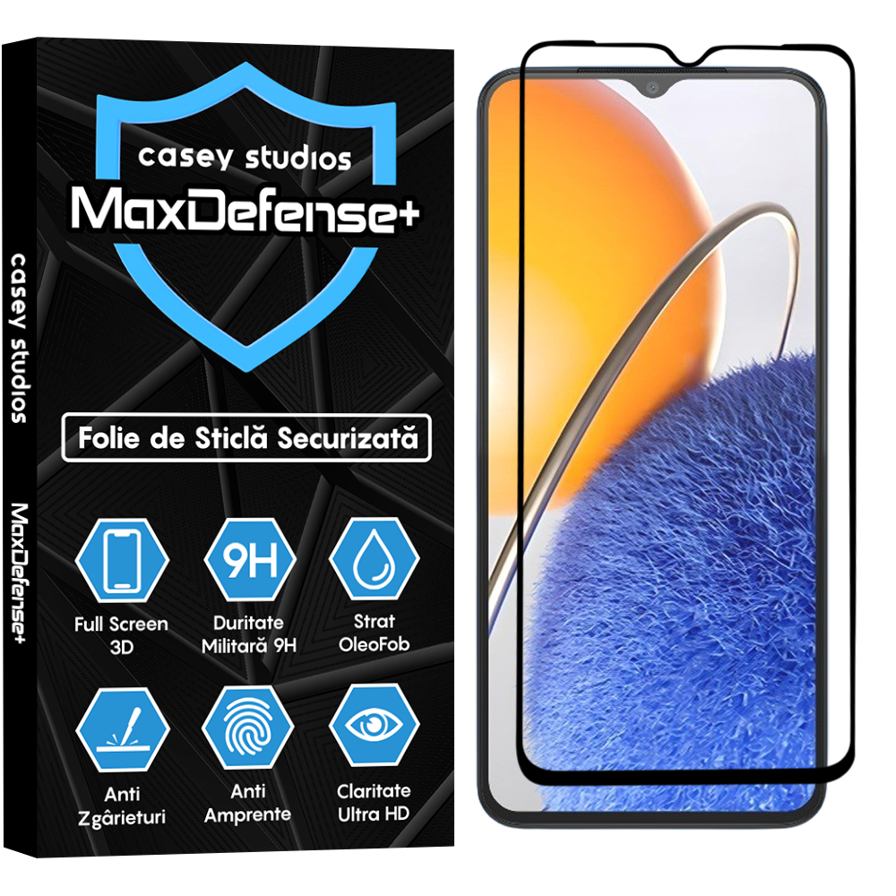 Folie Sticla MaxDefense+ - Huawei nova Y61 - Negru