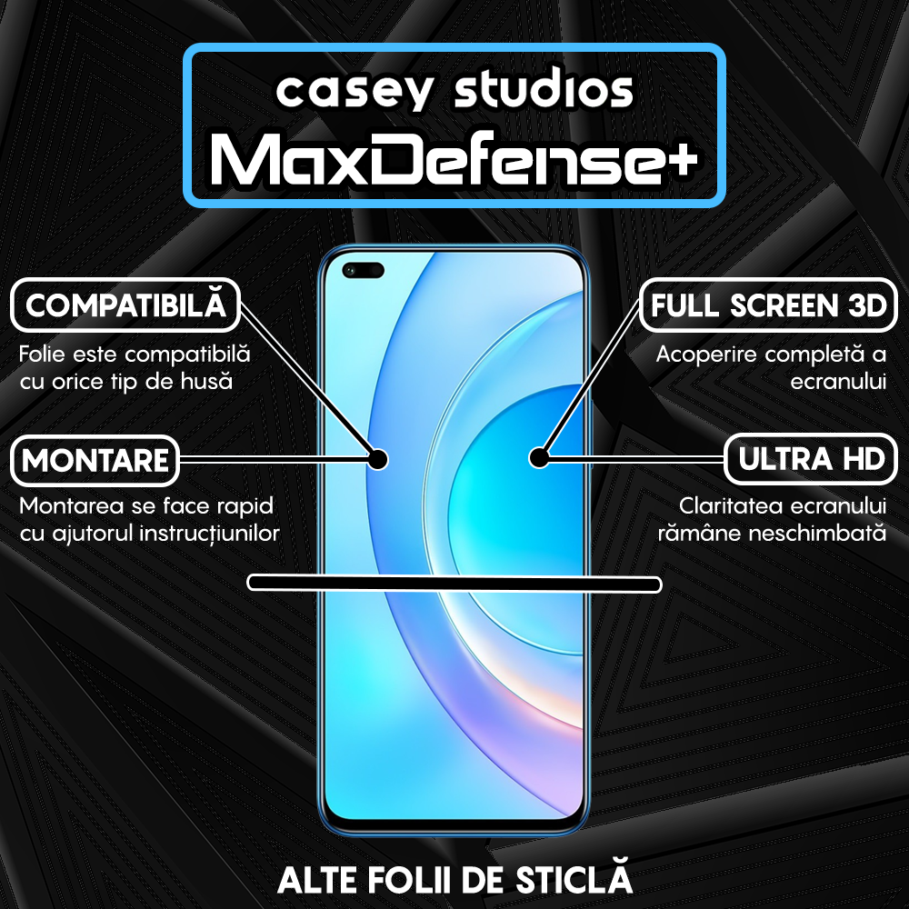 Folie Sticla MaxDefense+ - Honor 50 Lite/Huawei nova 8i - Negru