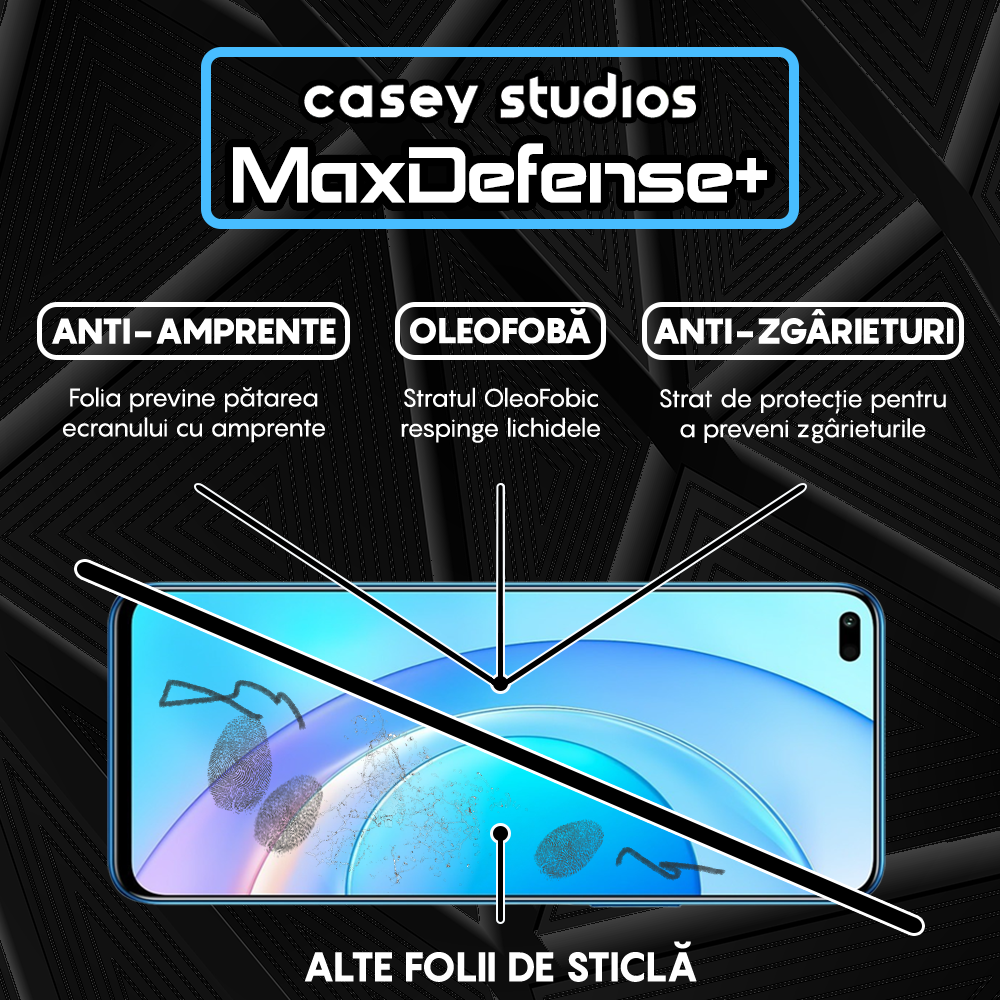 Folie Sticla MaxDefense+ - Honor 50 Lite/Huawei nova 8i - Negru
