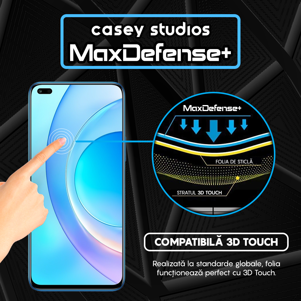 Folie Sticla MaxDefense+ - Honor 50 Lite/Huawei nova 8i - Negru