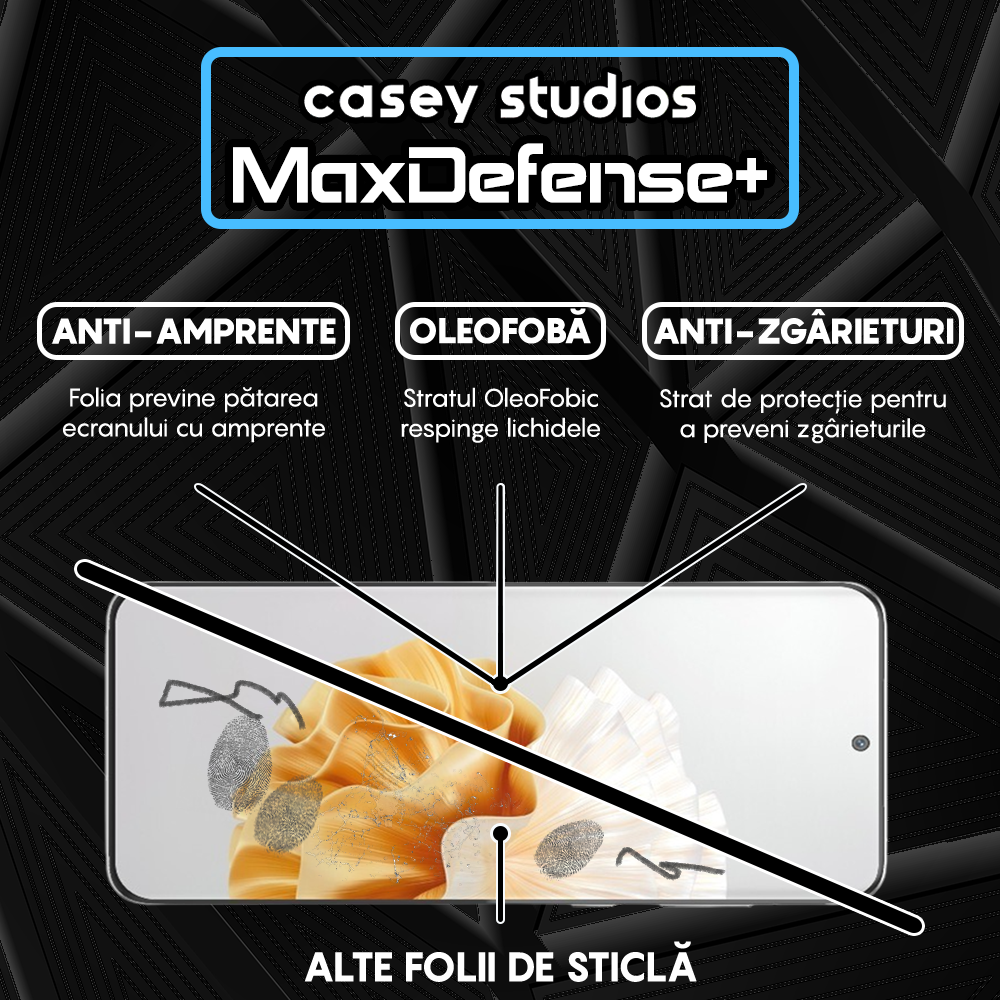 Folie Sticla MaxDefense+ - Huawei P60/P60 Pro - Negru