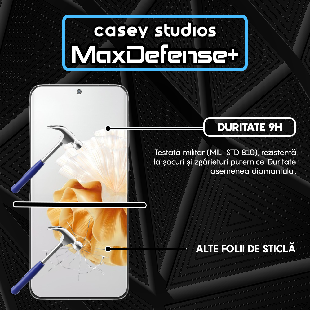 Folie Sticla MaxDefense+ - Huawei P60/P60 Pro - Negru