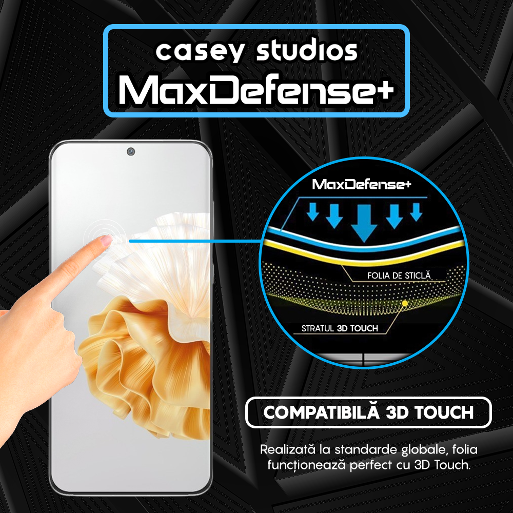Folie Sticla MaxDefense+ - Huawei P60/P60 Pro - Negru