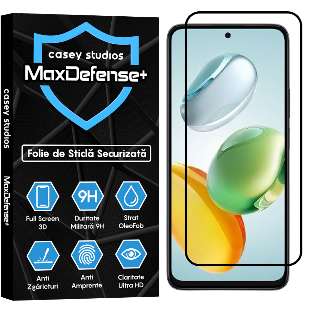 Folie Sticla MaxDefense+ - Honor Play 60 Plus - Negru