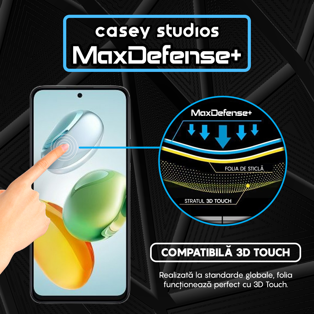 Folie Sticla MaxDefense+ - Honor Play 60 Plus - Negru