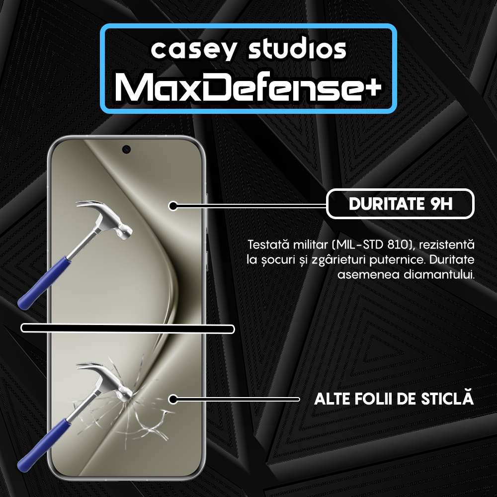 Folie Sticla MaxDefense+ - Huawei Pura 70 - Negru