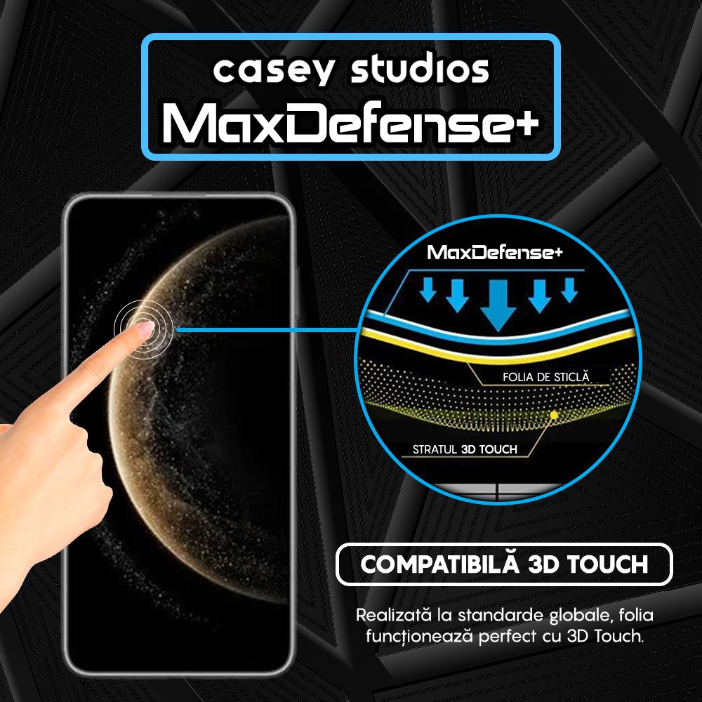 Folie Sticla MaxDefense+ - Huawei Pura 70 Ultra/70 Pro/70 Pro Plus - Negru