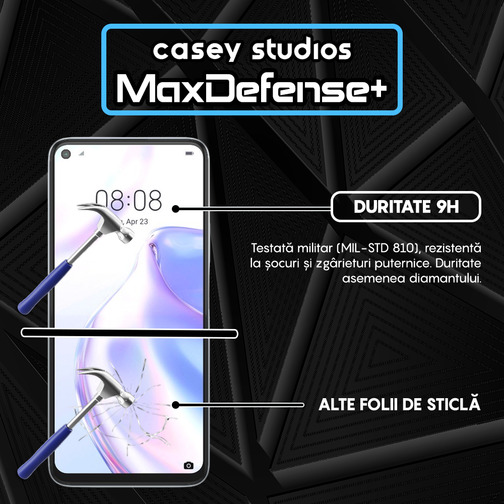 Folie Sticla MaxDefense+ - Huawei P40 Lite 5G - Negru