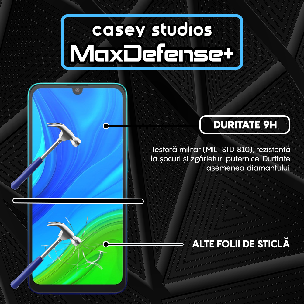 Folie Sticla MaxDefense+ - Huawei P Smart 2020 - Negru