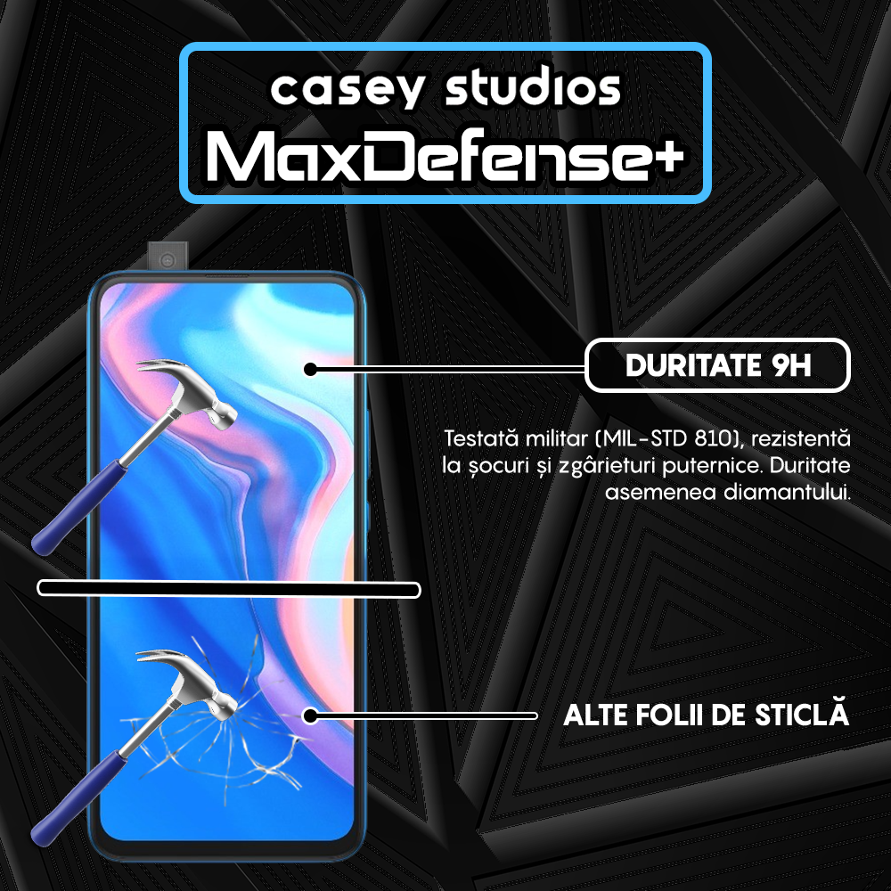 Folie Sticla MaxDefense+ - Huawei P Smart Z/Y9 Prime 2019 - Negru