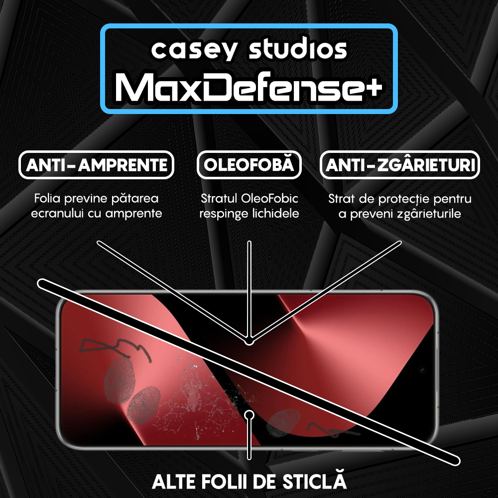 Folie Sticla MaxDefense+ - Huawei Pura 80 Ultra - Negru