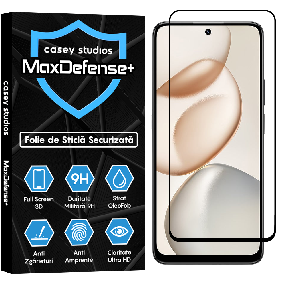 Folie Sticla MaxDefense+ - Honor X7d - Negru