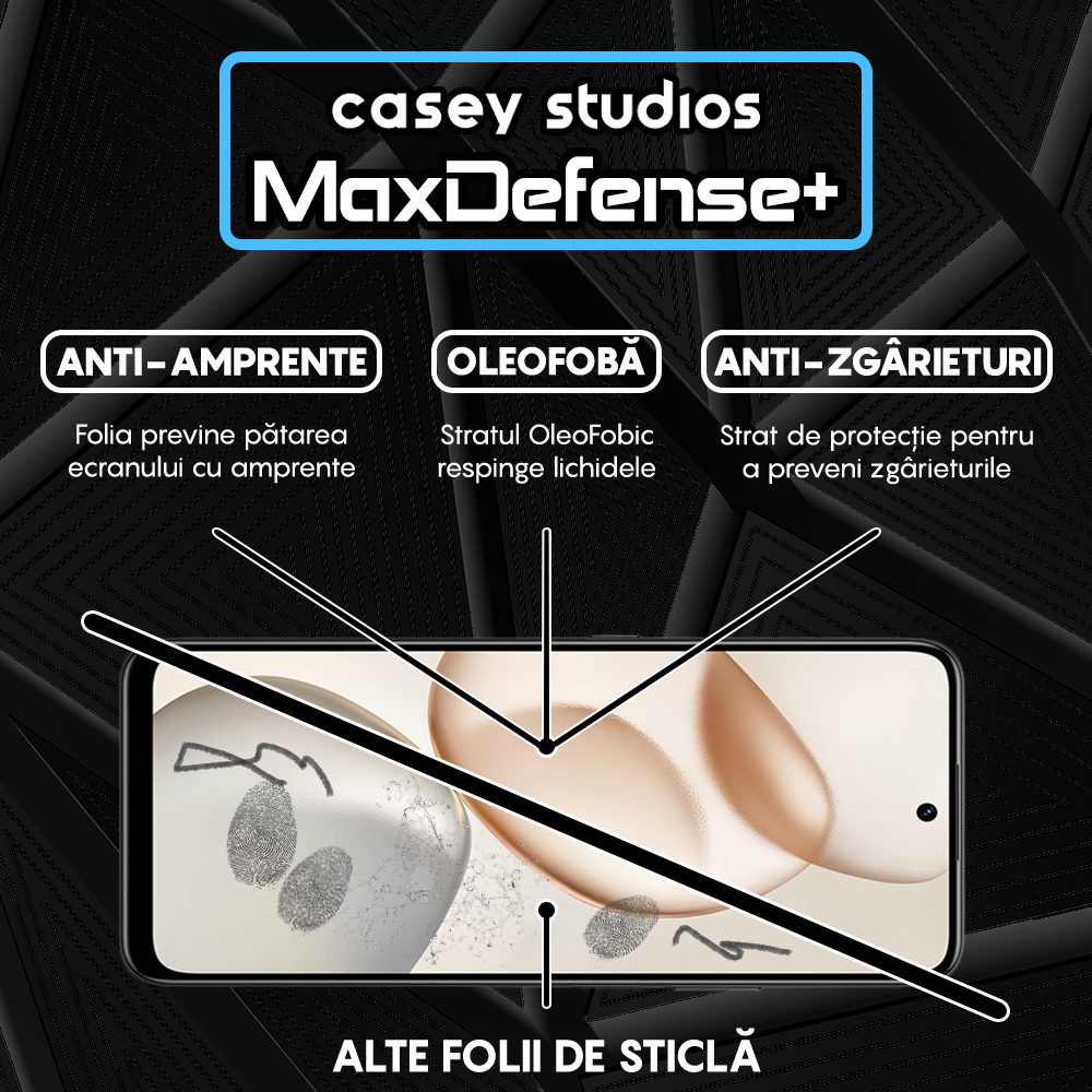Folie Sticla MaxDefense+ - Honor X7d - Negru