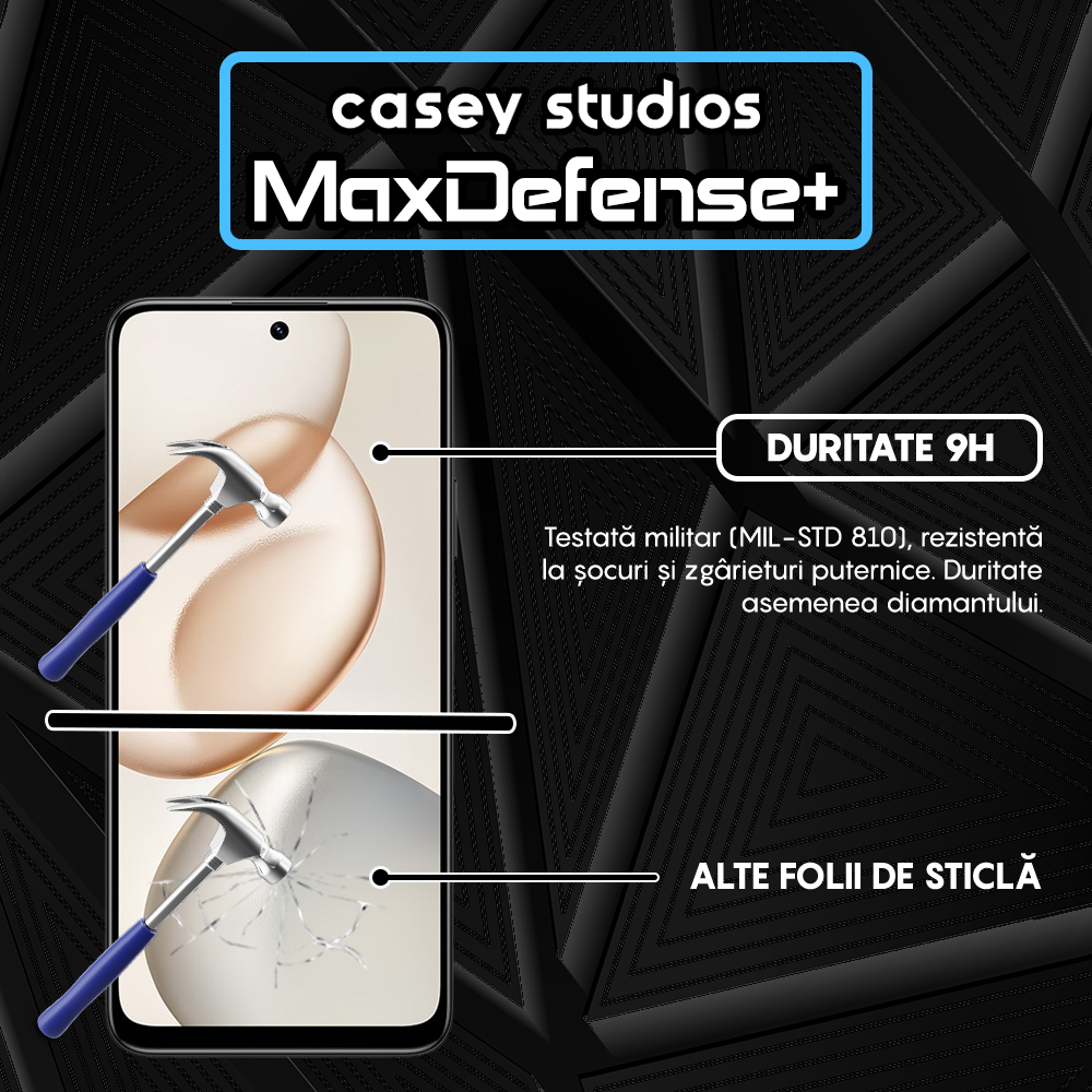 Folie Sticla MaxDefense+ - Honor X7d - Negru