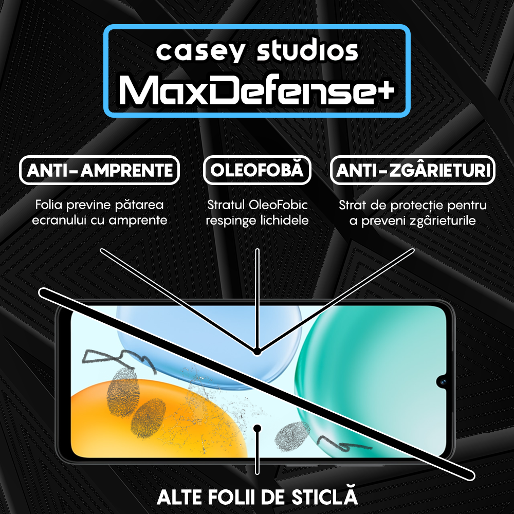 Folie Sticla MaxDefense+ - Honor X5c Plus - Negru