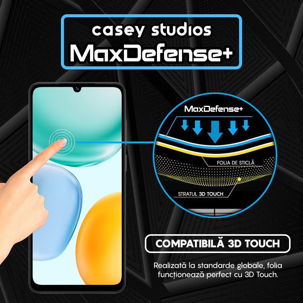 Folie Sticla MaxDefense+ - Honor X5c Plus - Negru