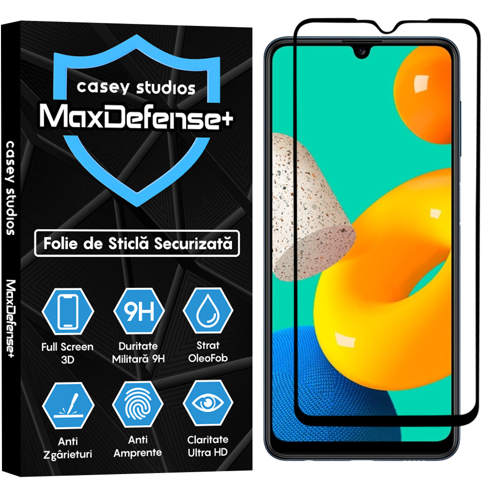 Folie Sticla MaxDefense+ - Samsung Galaxy M32 4G - Negru