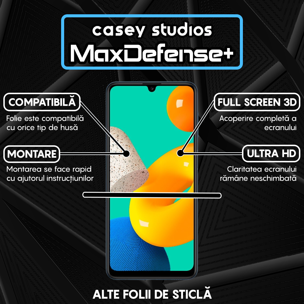 Folie Sticla MaxDefense+ - Samsung Galaxy M32 4G - Negru