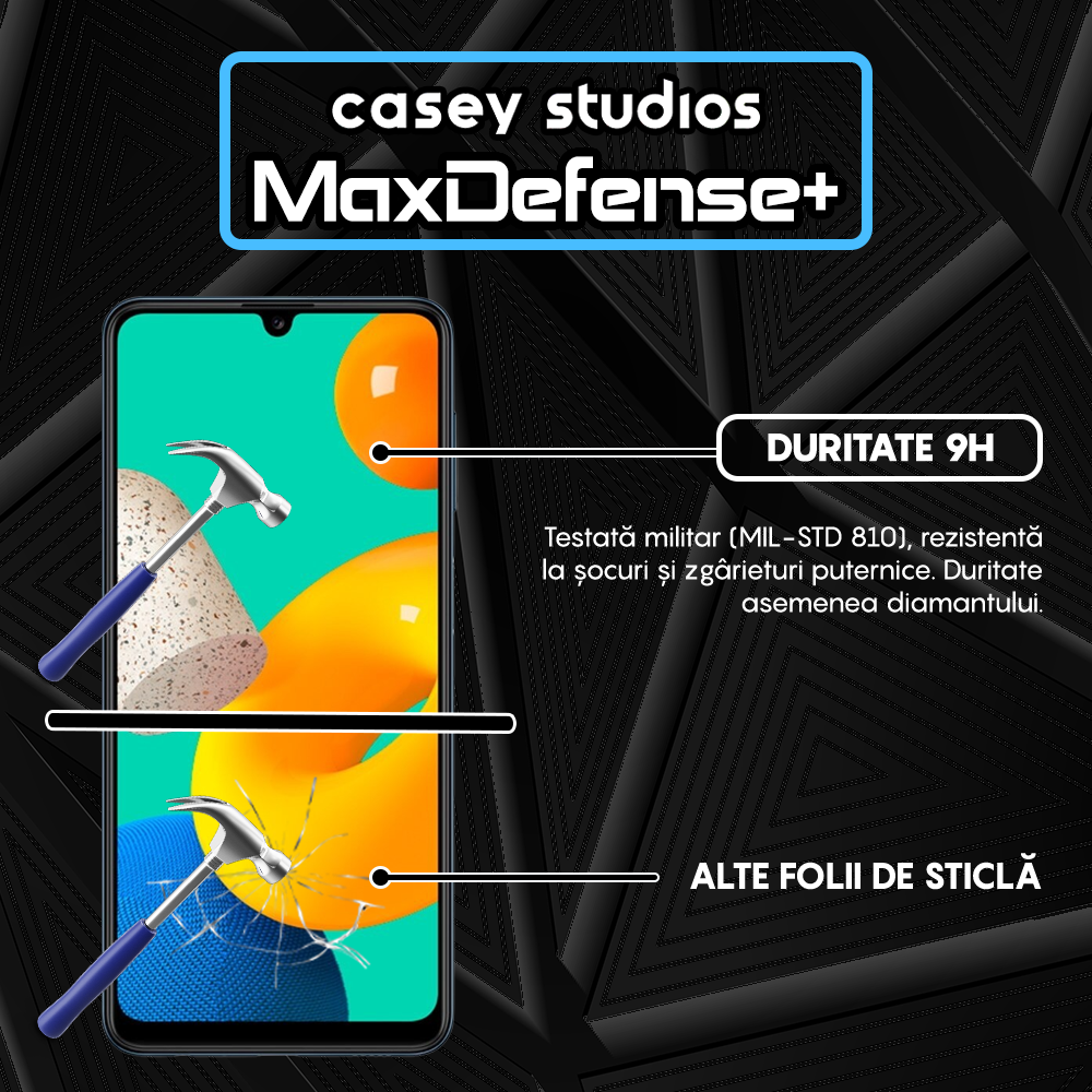 Folie Sticla MaxDefense+ - Samsung Galaxy M32 4G - Negru