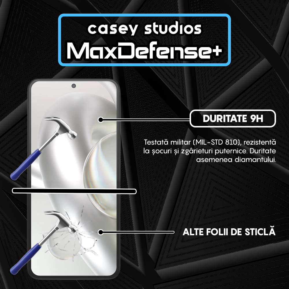 Folie Sticla MaxDefense+ - Motorola Edge 30 Neo - Negru