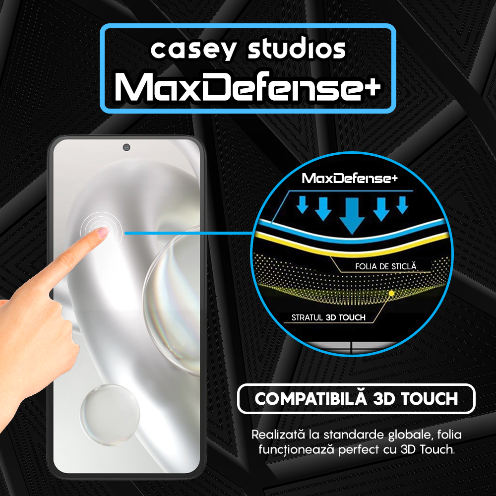 Folie Sticla MaxDefense+ - Motorola Edge 30 Neo - Negru