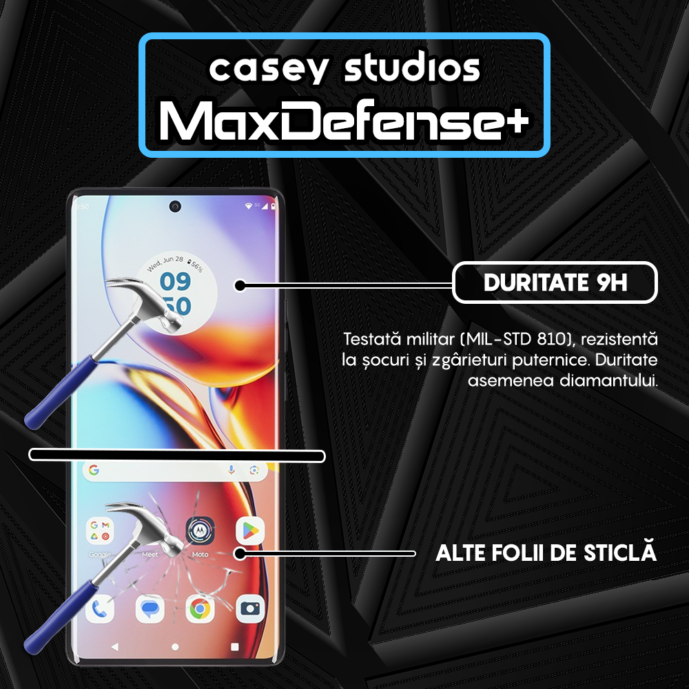 Folie Sticla MaxDefense+ - Motorola Edge Plus 2023 - Negru