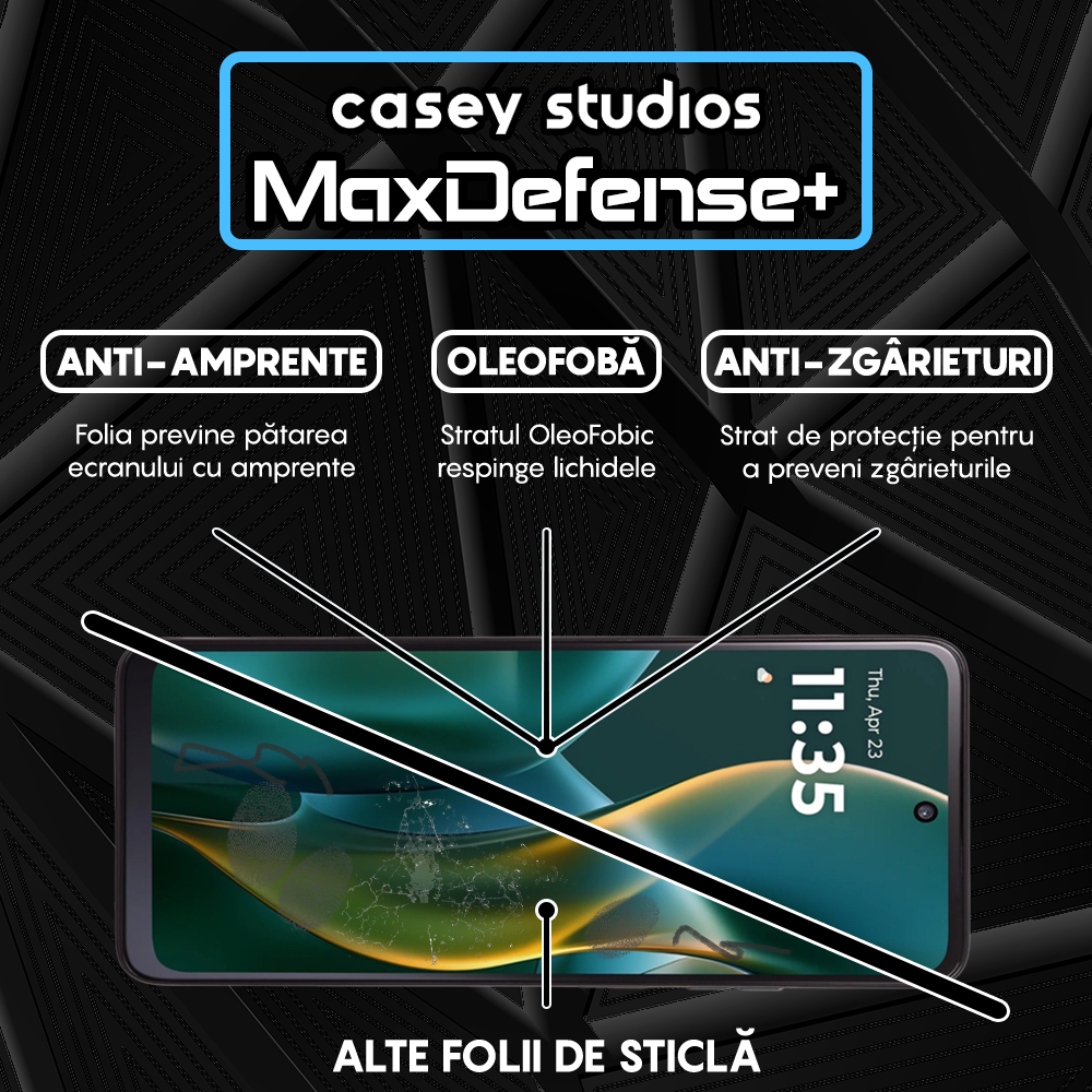 Folie Sticla MaxDefense+ - Motorola Moto G (2025) - Negru