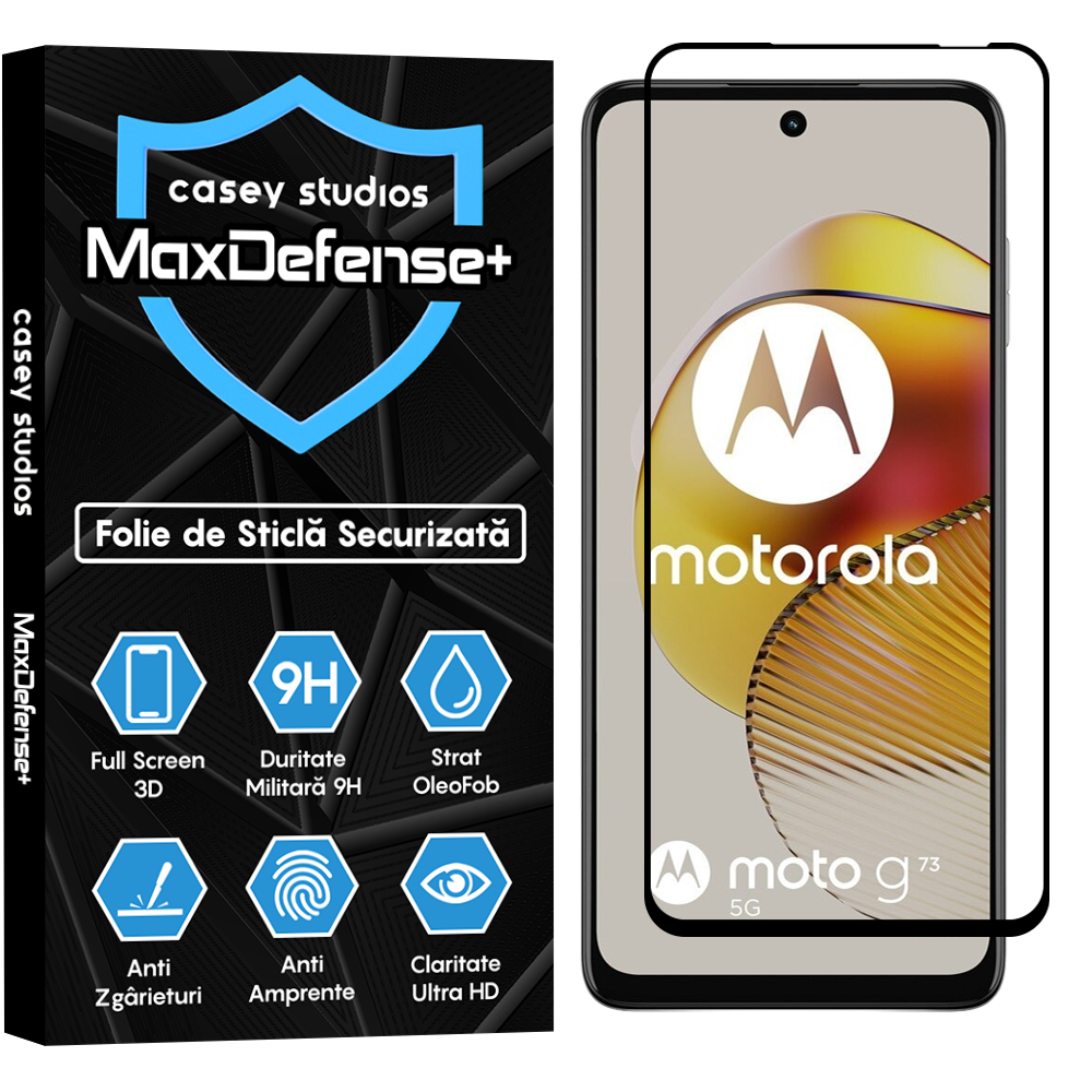 Folie Sticla MaxDefense+ - Motorola Moto G32/Moto G72/Moto G73 - Negru