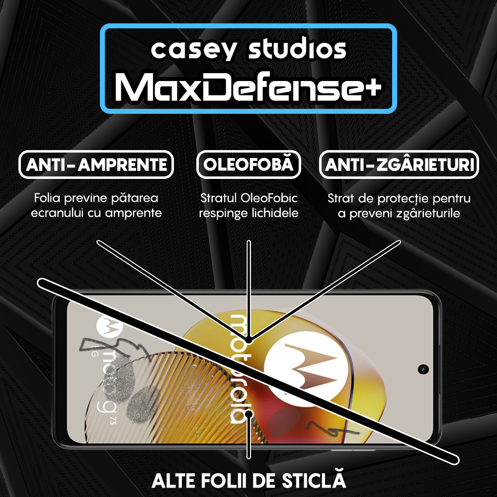 Folie Sticla MaxDefense+ - Motorola Moto G32/Moto G72/Moto G73 - Negru