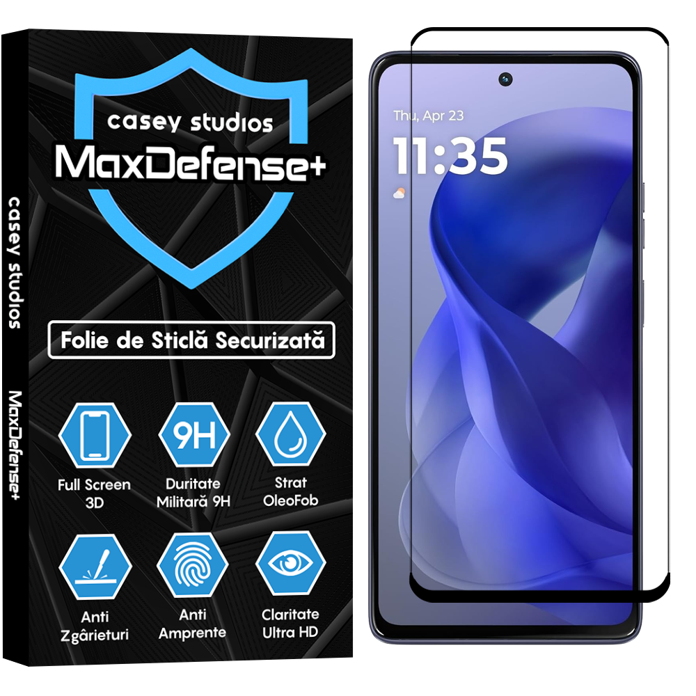 Folie Sticla MaxDefense+ - Motorola Moto G Power (2025) - Negru