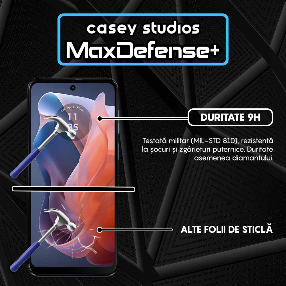 Folie Sticla MaxDefense+ - Motorola Moto G Play 2024 - Negru