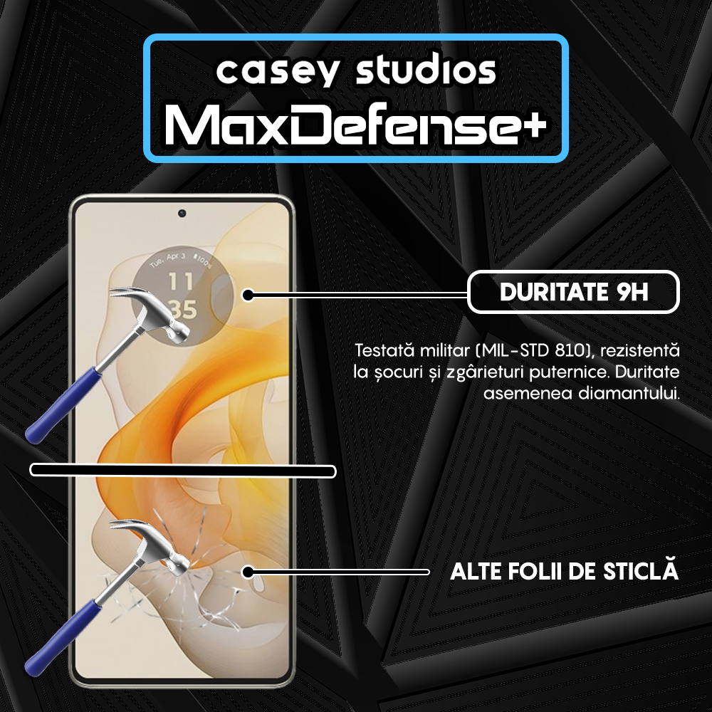 Folie Sticla MaxDefense+ - Motorola Moto G Stylus 5G 2024 - Negru