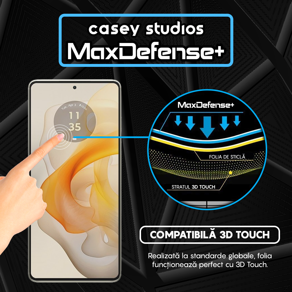 Folie Sticla MaxDefense+ - Motorola Moto G Stylus 5G 2024 - Negru